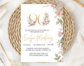 Blush Pink and Gold Floral 90th Birthday Invitation