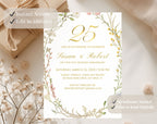 Elegant 25th Wedding Anniversary Invitation