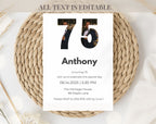 75th Photo Birthday Invitation