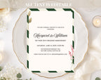 Elegant Green White 25th Anniversary Invitation
