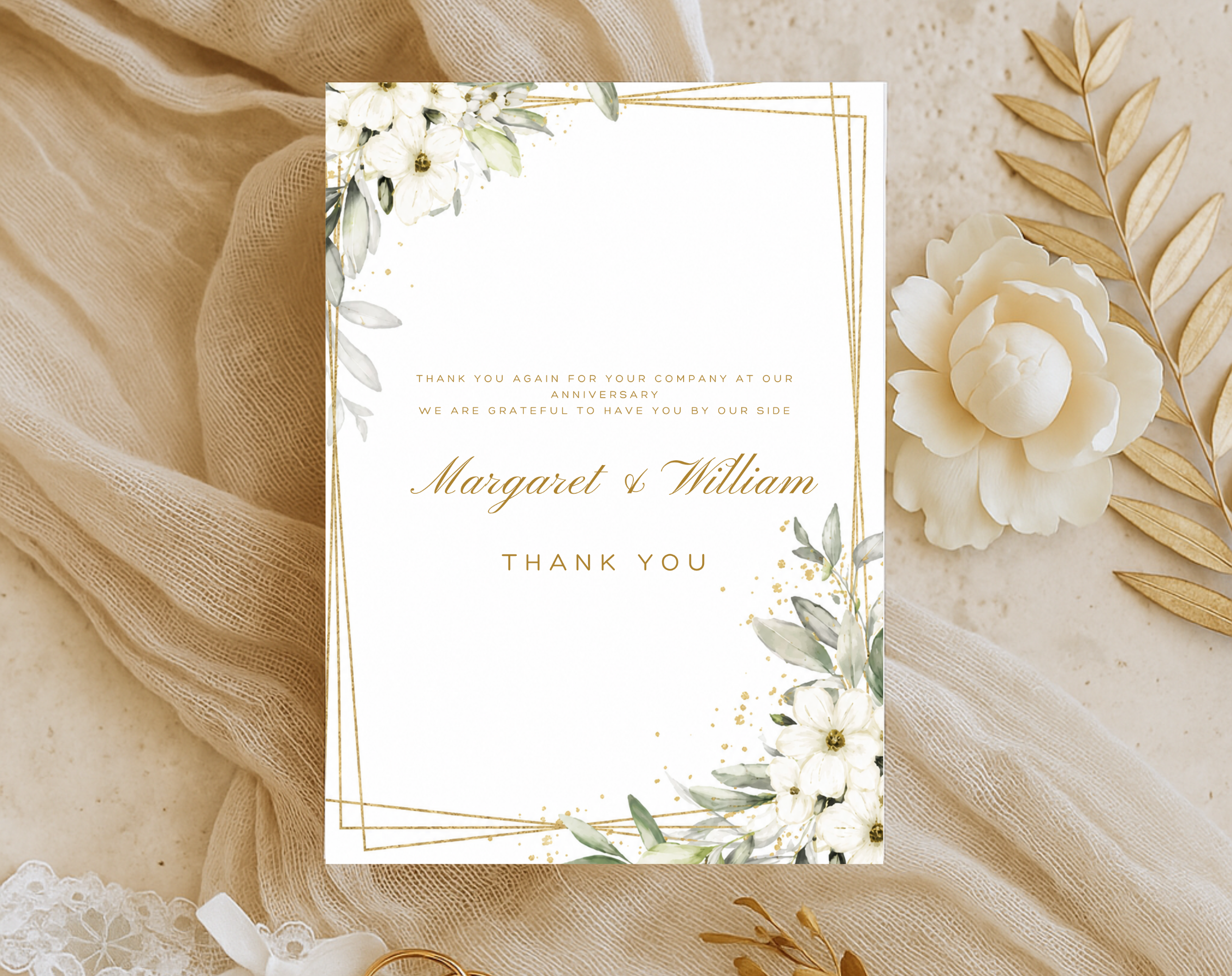 Wedding Anniversary Thank You Card Template