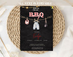 Black and Red BBQ Baby Shower Invitation