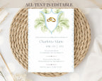 Tropical Blue and Green Bridal Shower Invitation