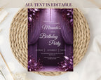Luxury Purple 35th Birthday Invitation
