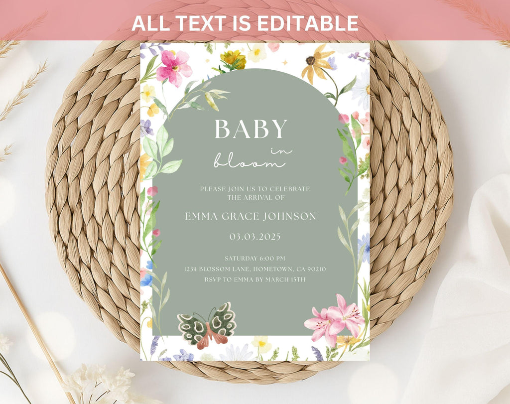 Baby in Bloom Baby Shower Invitation