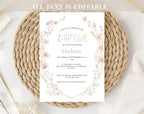 Floral Baptism Invitation