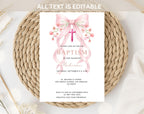 Pink Baptism Invitation for Girl