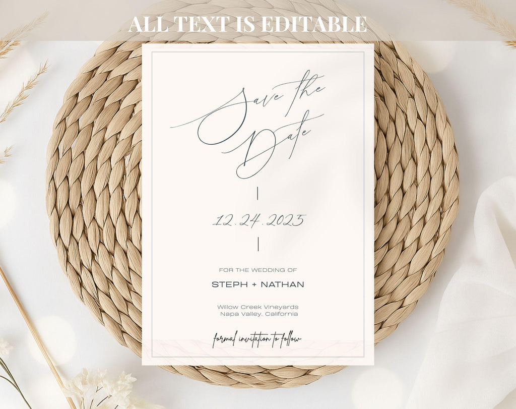 Minimal Wedding Save the Date invitation