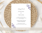 Elegant Purple Floral Wedding Invitation
