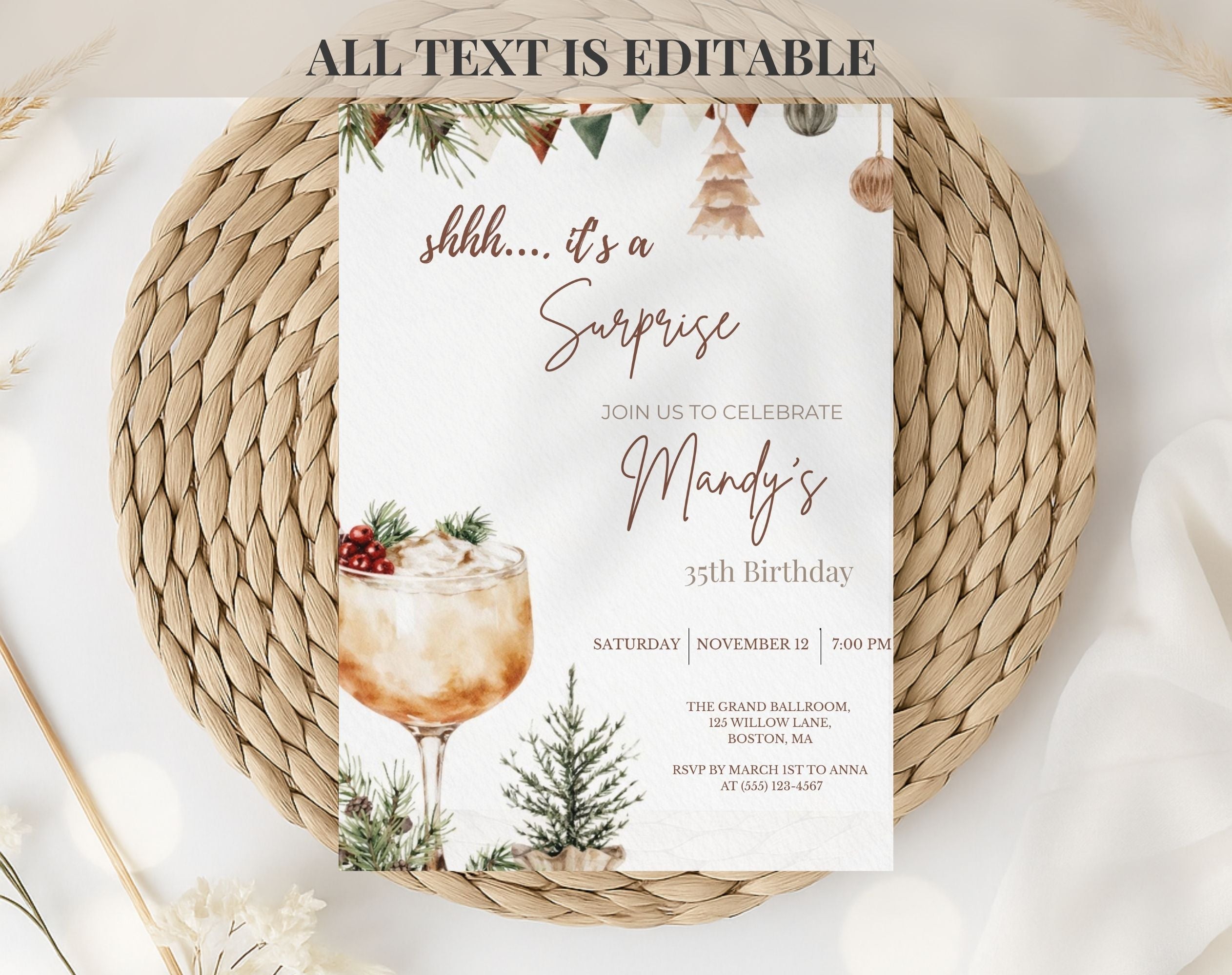 35th winter Birthday Invitation