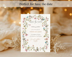 Beige Floral save the date Wedding Invitation