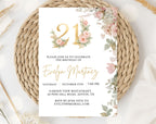 Elegant Floral 21st Birthday Invitation