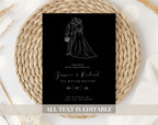 Elegant Black Wedding Invitation Template