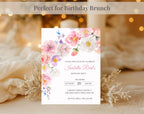 Elegant Pink Flower Floral Birthday Invitation