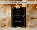 Black and Gold 1920s Murder Mystery 30th Birthday Invitation