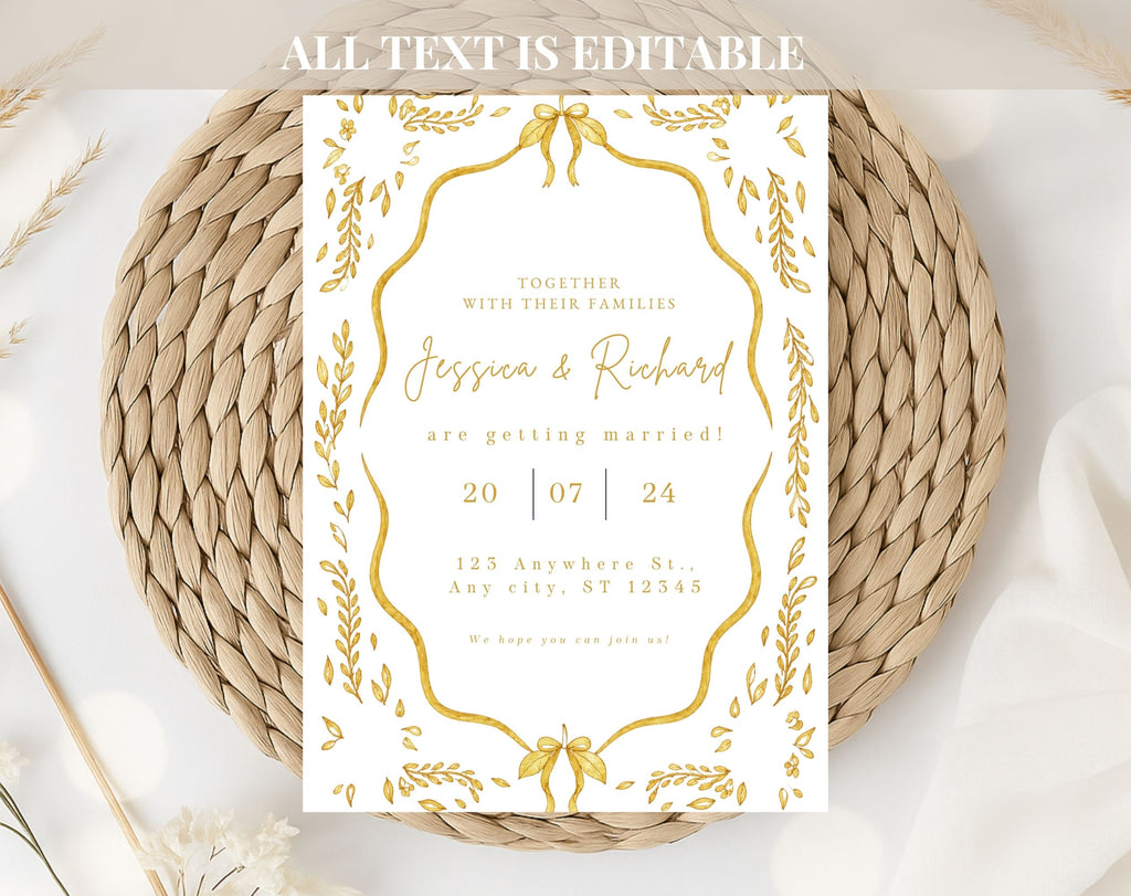 Elegant Gold Wedding Invitation