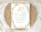 Elegant Floral 70th Wedding Anniversary Invitation