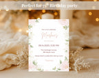 Blush Pink Floral 75th Birthday Invitation