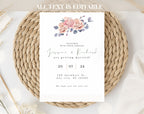 Blush Pink Floral Wedding Invitation