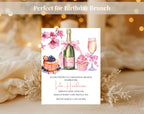 Pink and Gold Birthday Brunch Invitation