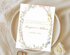 White Floral 50th Anniversary Thank you card