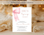She's Tying the Knot Blush Pink Bridal Shower Invitation