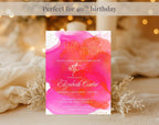 Pink 40th Birthday Invitation