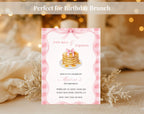 Pink Pancakes and Pajamas 6th Birthday Invitation