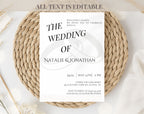 White Minimalist Wedding Invitation