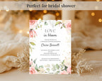 Peach and Green Floral Bridal Shower Invitation