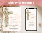 Floral Baptism invitation: