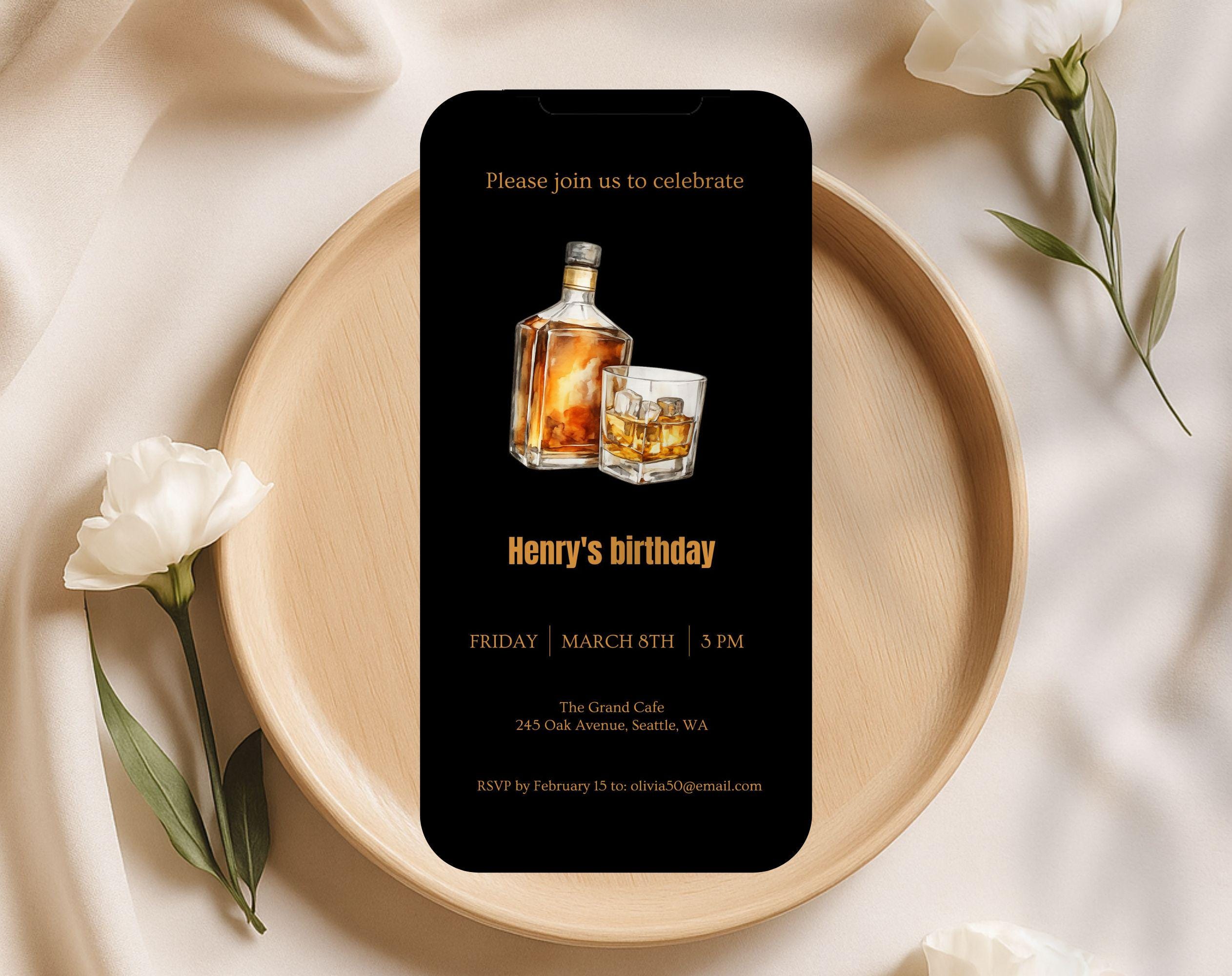 Whiskey Birthday Birthday Invitation