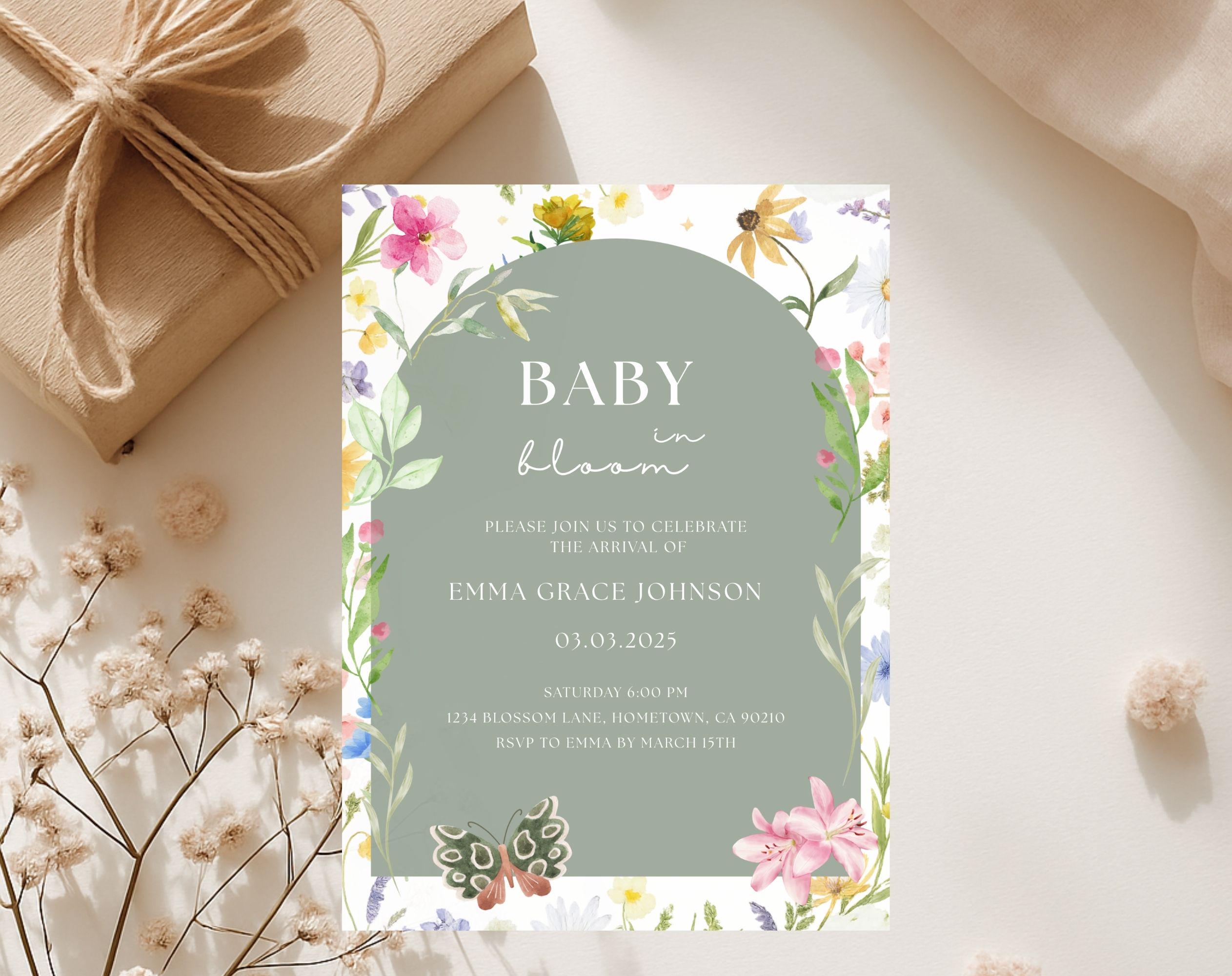 Baby in Bloom Baby Shower Invitation