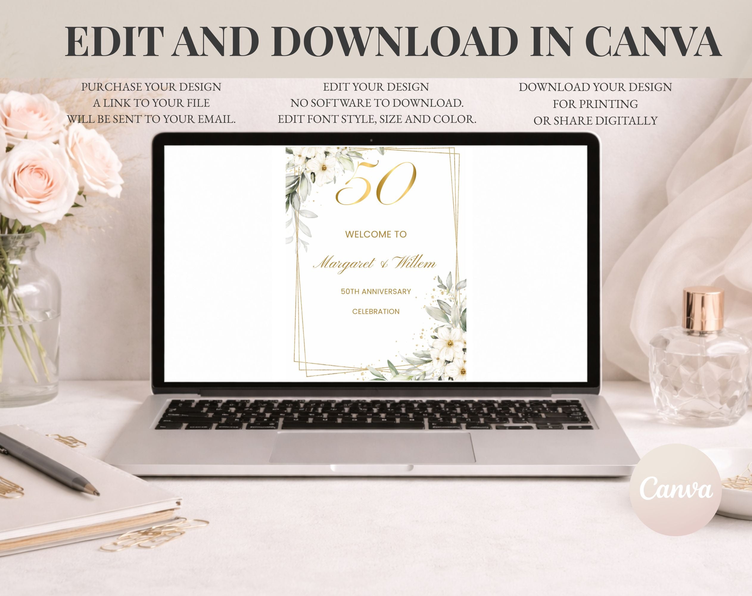 50th Anniversary Welcome Sign Template