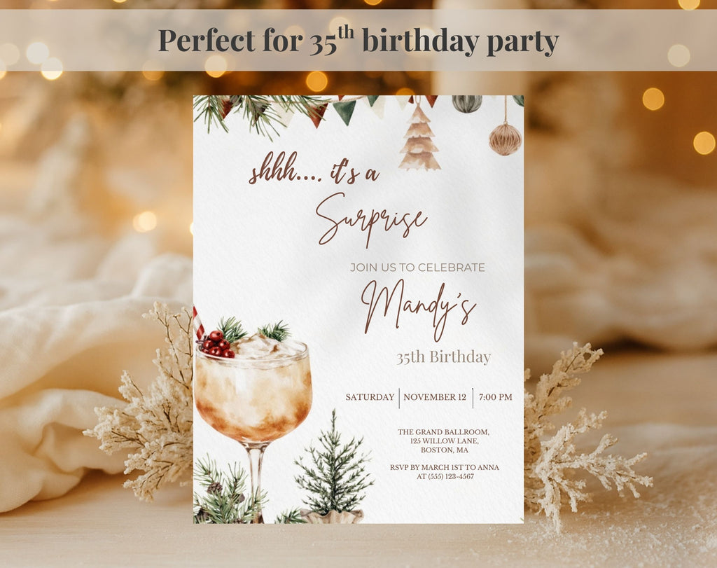 35th winter Birthday Invitation