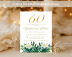 60th White Gold Wedding Anniversary Invitation