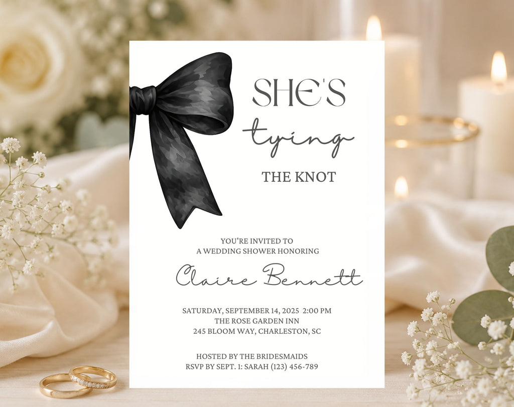 She's Tying the Knot Baby Shower Invitation