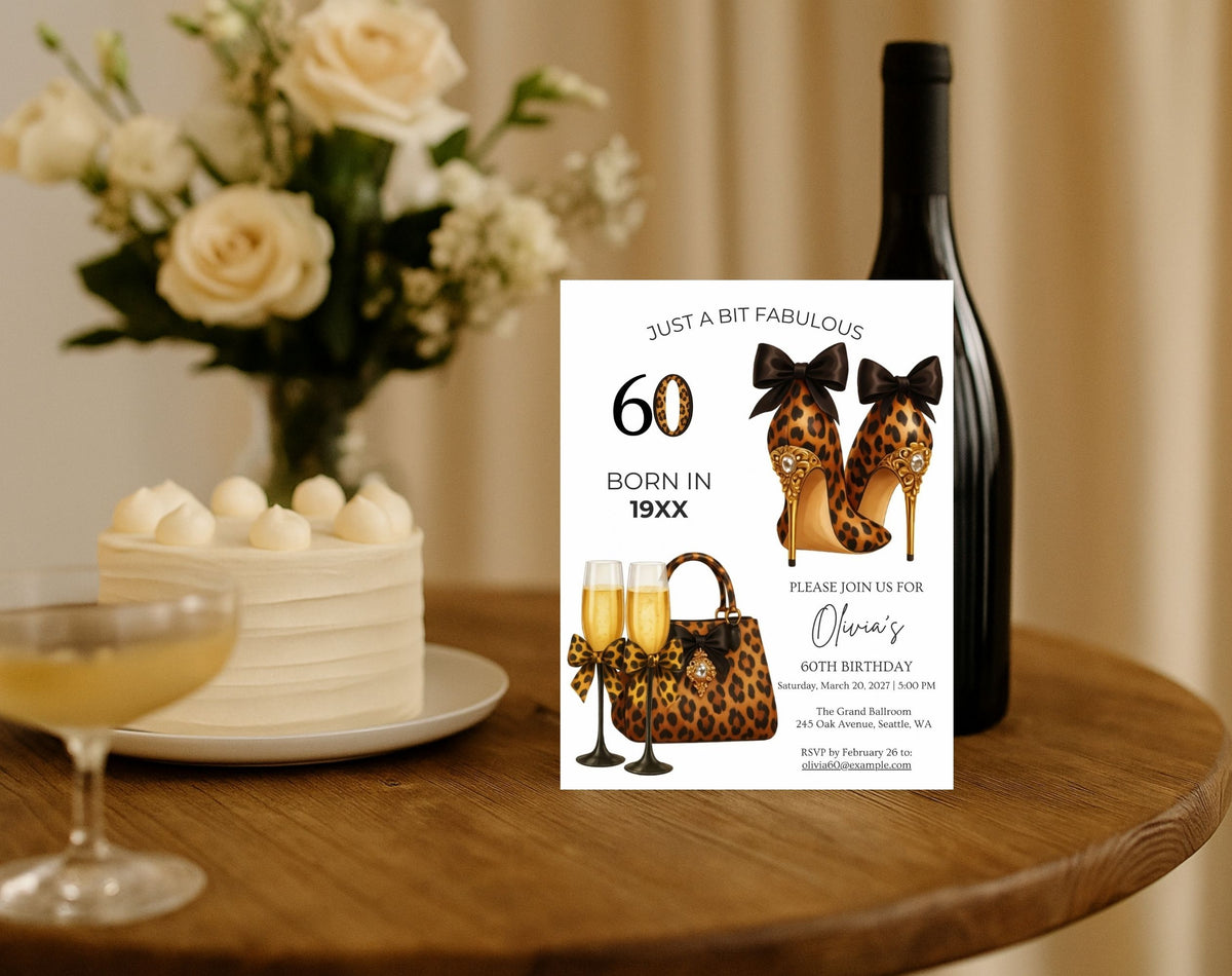 Leopard 60th Birthday Invitation