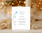Blue Wildflower Wedding Invitation Template | Editable Minimalist Floral Wedding Invite