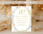 Elegant Floral 70th Wedding Anniversary Invitation