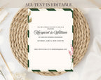 Elegant Green White 50th Anniversary Invitation
