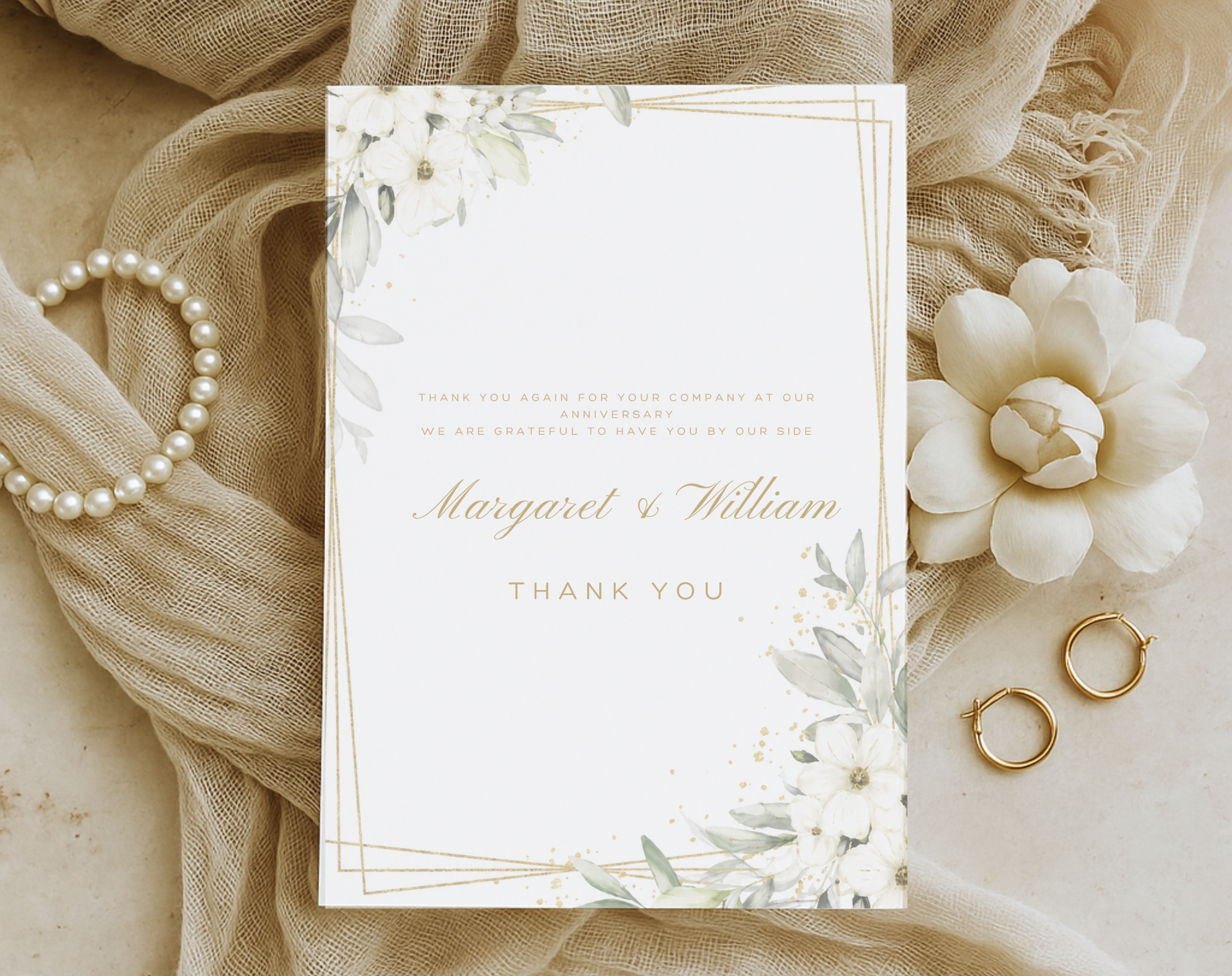 Wedding Anniversary Thank You Card Template