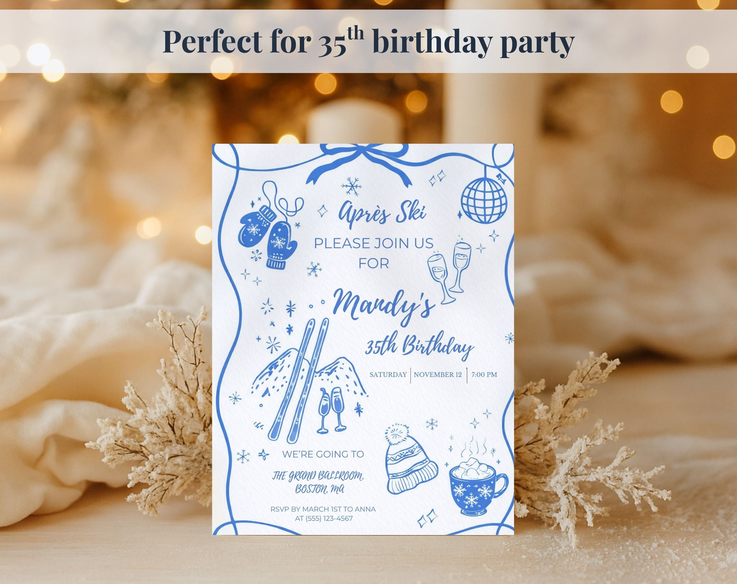 Après Ski 35th Birthday Invitation