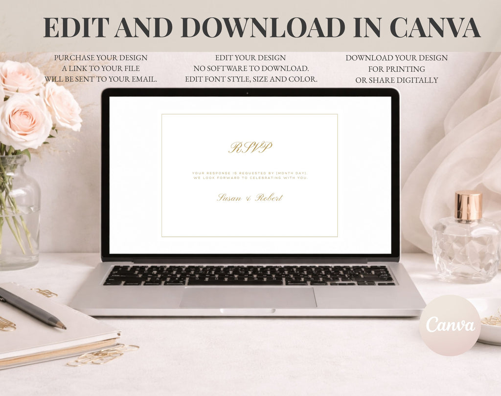 50th Wedding Anniversary RSVP Card Template