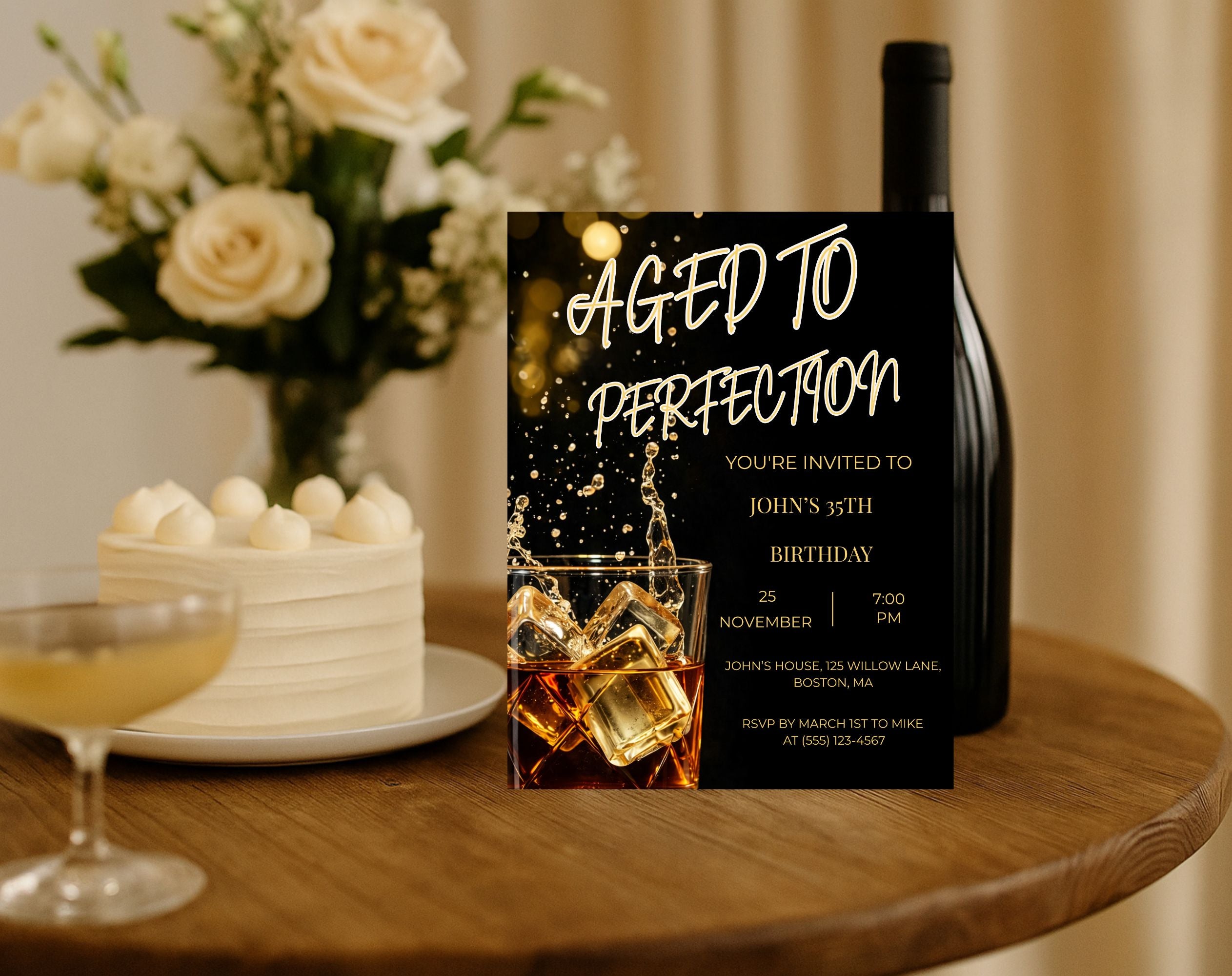 35th Wiskey Birthday Invitation