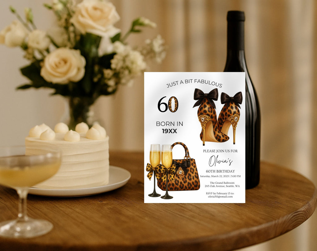 Leopard 60th Birthday Invitation