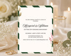 Elegant Green White 25th Anniversary Invitation