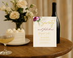 Beige Floral Elegant 70th Birthday Invitation