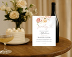 White Elegant Peach Floral 70th Birthday Invitation