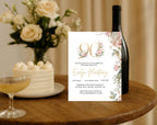 Blush Pink and Gold Floral 90th Birthday Invitation